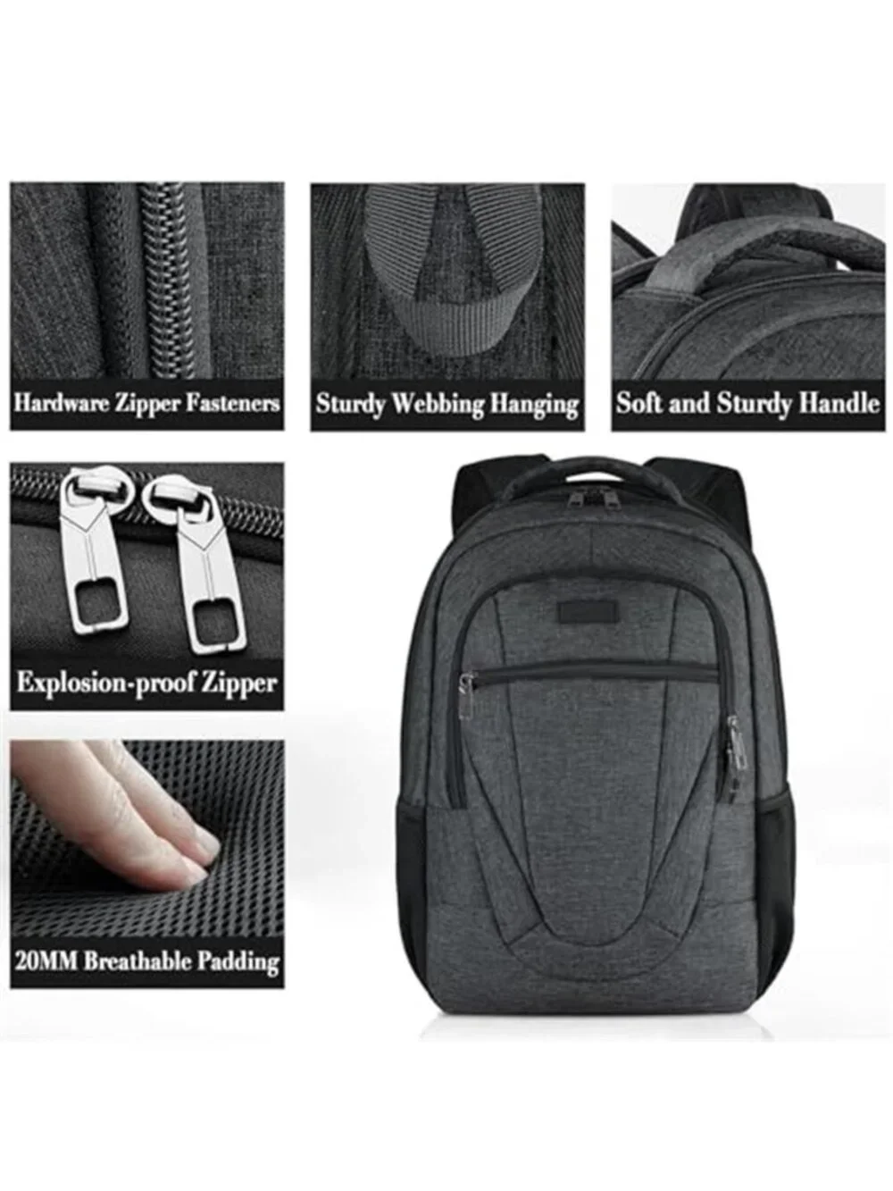 17 Inch Laptop Backpack Anti Theft Travel School College Water Resistant Bookbag